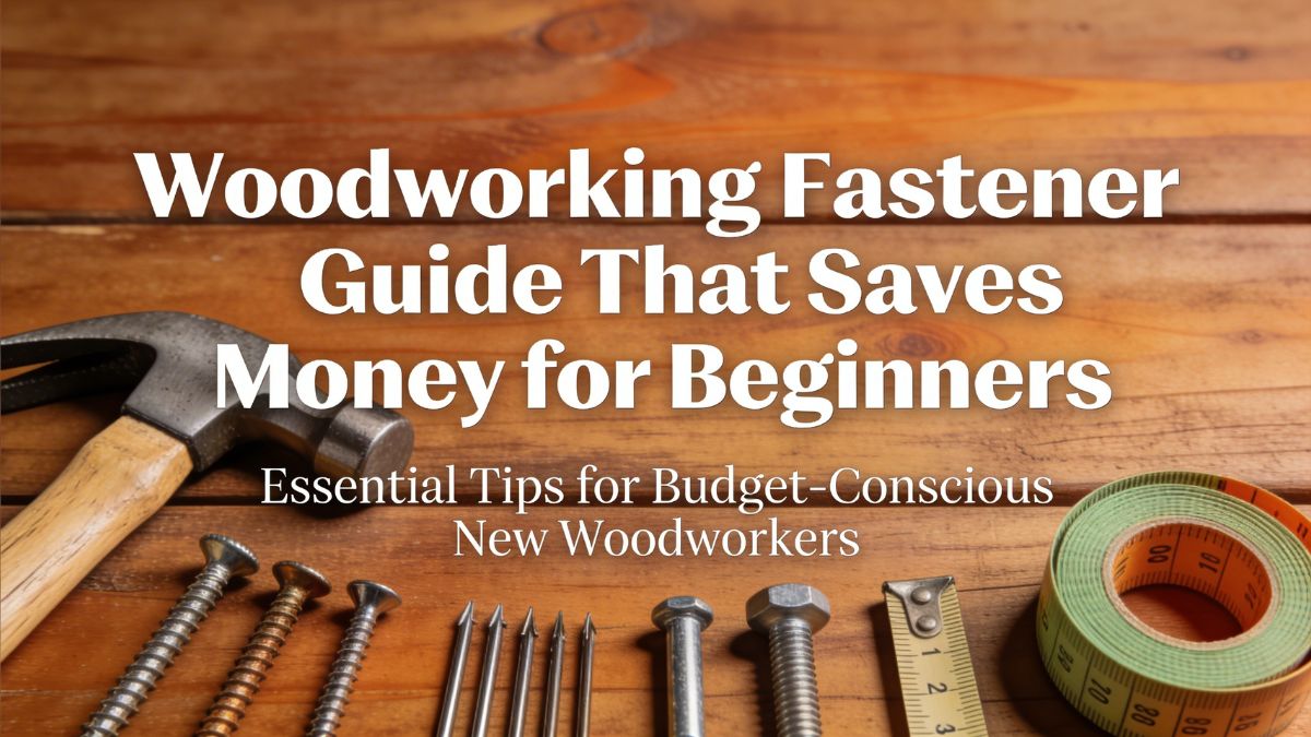 different types of woodworking fastener on a wooden workbench for beginners