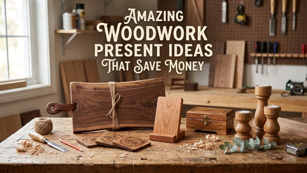 Simple woodwork present ideas for beginners on a wooden table