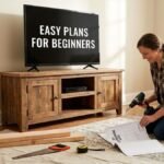 woodworking entertainment center plans diy budget beginner TV stand build at home