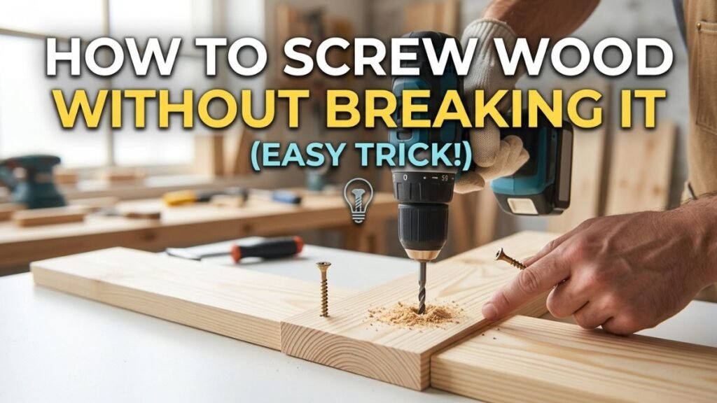 how to screw wood without breaking, pilot hole drilling for beginners