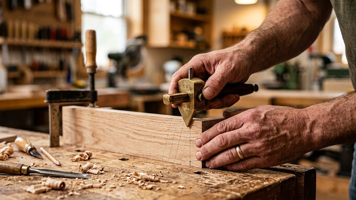 how to use a dovetail marking gauge for beginner woodworking dovetails